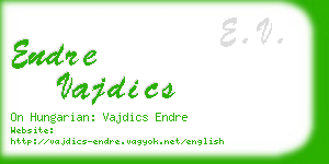 endre vajdics business card